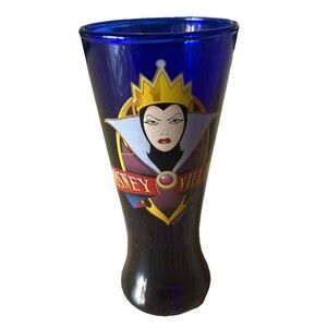 Disney Villain VTG Disneyland Cobalt Snow White Queen Grimhilde‎ Tall Shot Glass